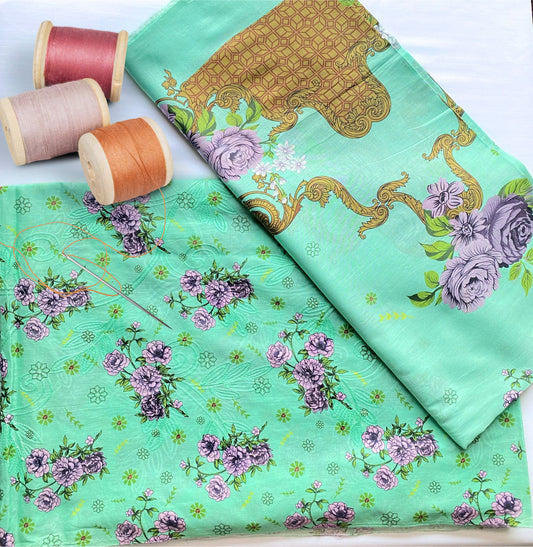 Embroidered | 2 Piece Unstitched Lawn Suit Em-2